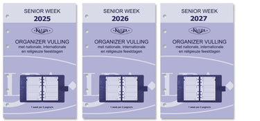 6227-25-26-27 150 x 95 mm Senior Agenda Agenda Recharges Hebdomadaire NL 2025 2026 2027